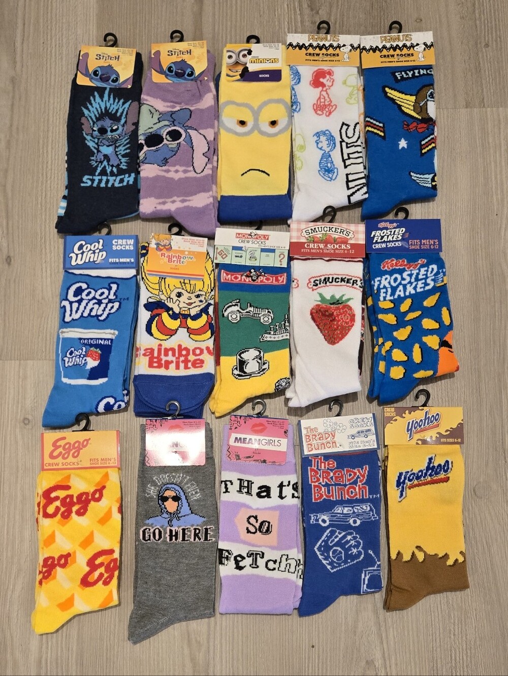 Choose ONE NWT Novelty Food-Themed Crew Socks - Assorted Colors
